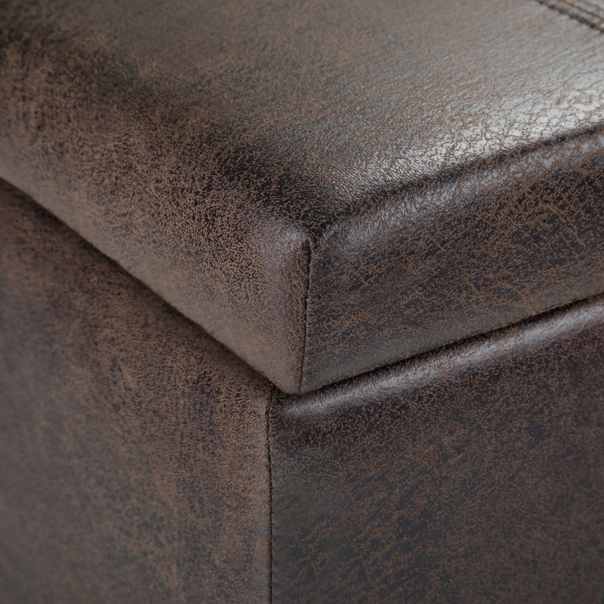 Dover - Storage Ottoman Bench - Distressed Brown by HouseOfZazla