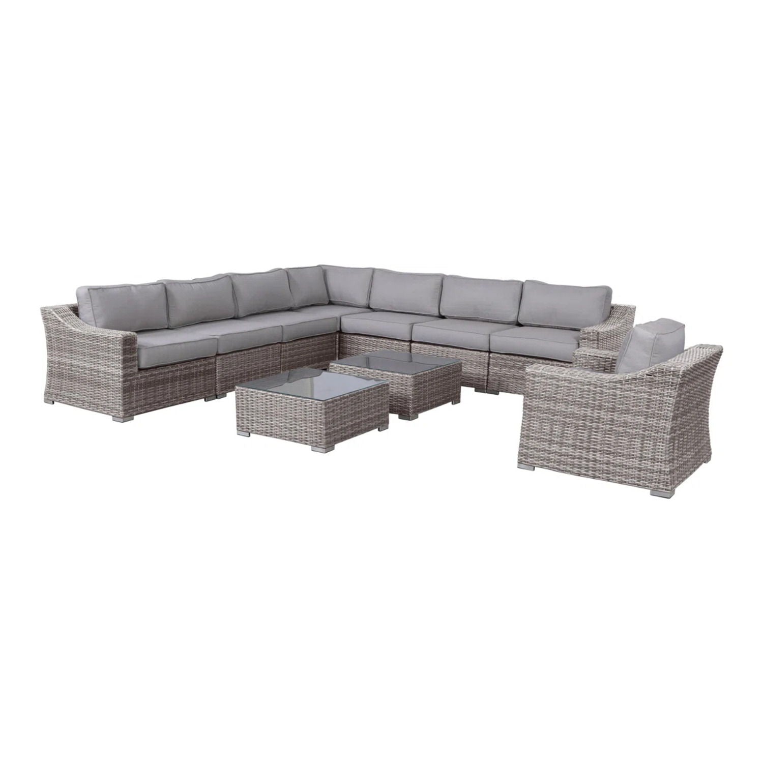 Outdoor Wicker Conversation Set With Cushions, All Weather by HouseOfZazla