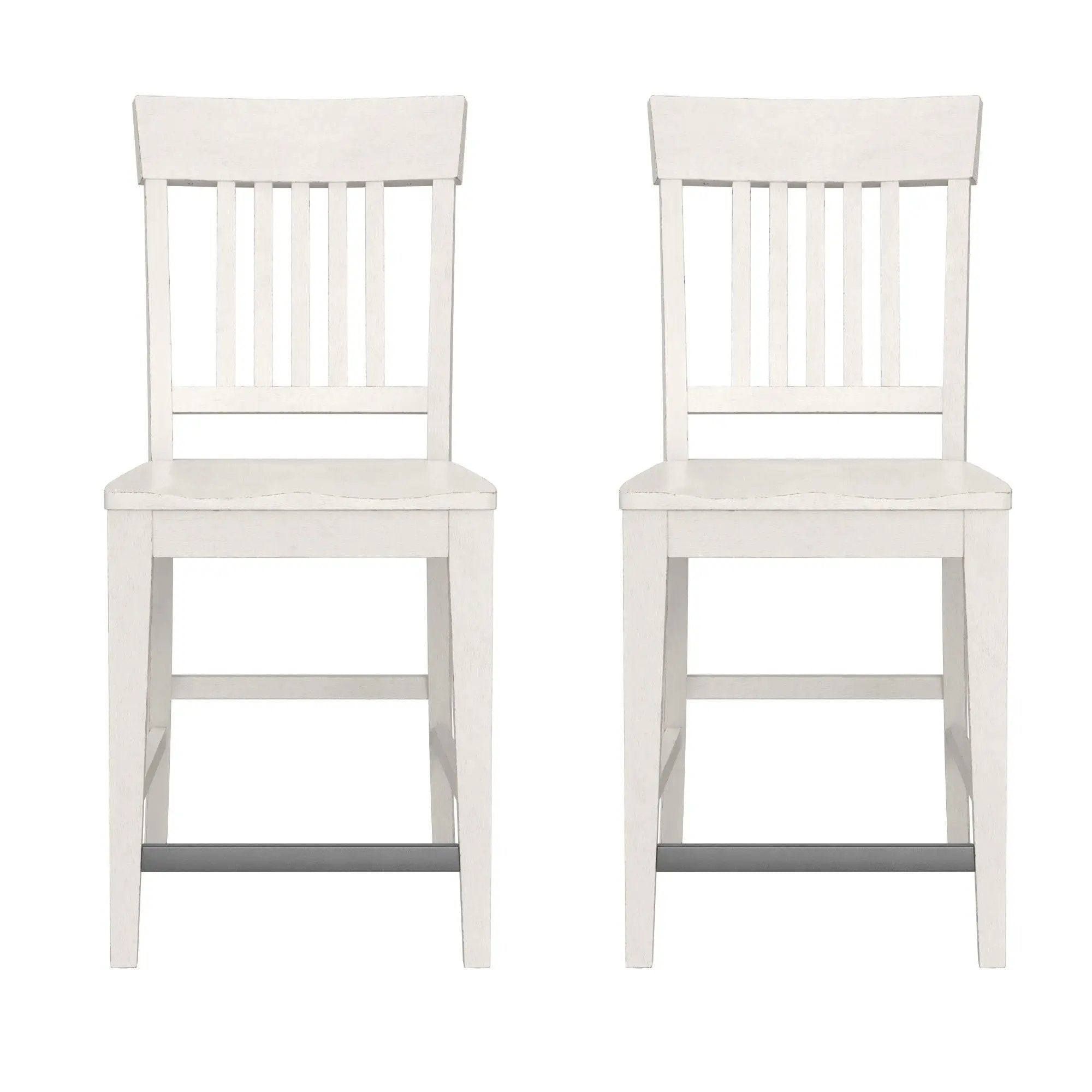 Slat Back Counter Stools (Set of 2) - White by Unique Piece Furniture