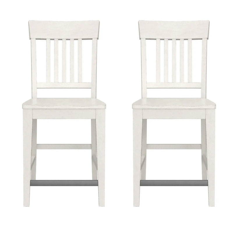 Slat Back Counter Stools (Set of 2) - White by Unique Piece Furniture