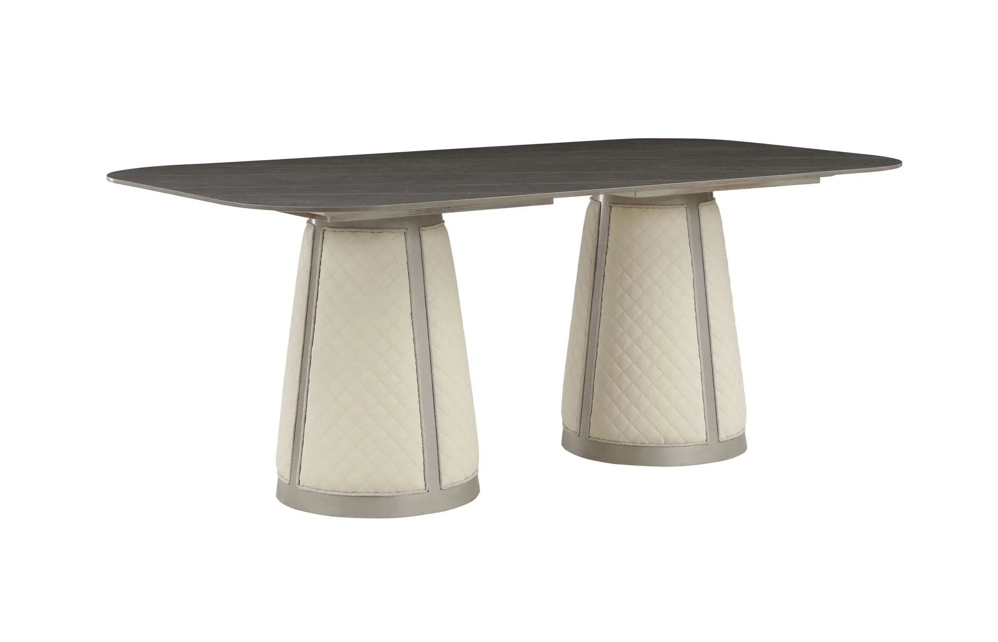 Kasa - Sintered Stone Top Dining Table - Stone Gray / Champagne by HouseOfZazla