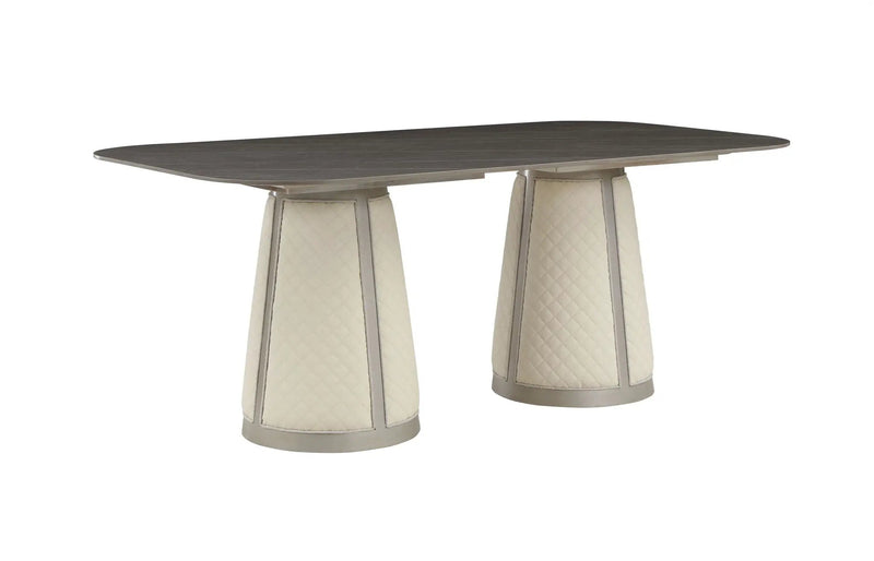 Kasa - Sintered Stone Top Dining Table - Stone Gray / Champagne by HouseOfZazla