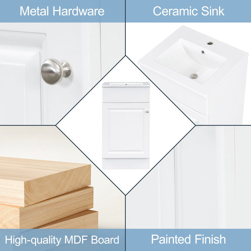 Bathroom Vanity With Sink, Cabinet With Adjustable Shelf