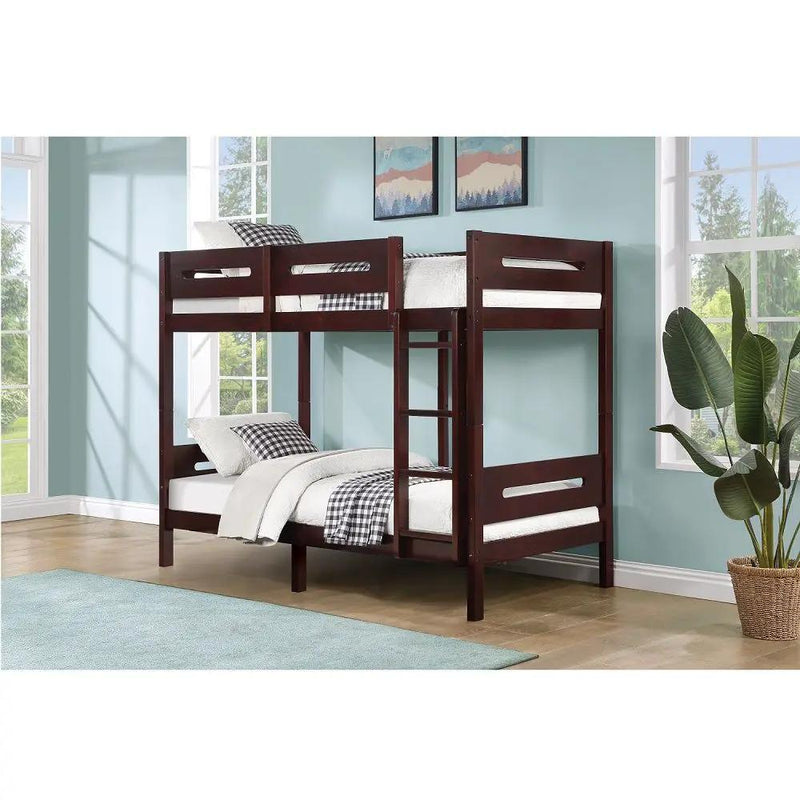 Nissa - Twin Over Twin Bunk Bed - Espresso by Unique Piece Furniture