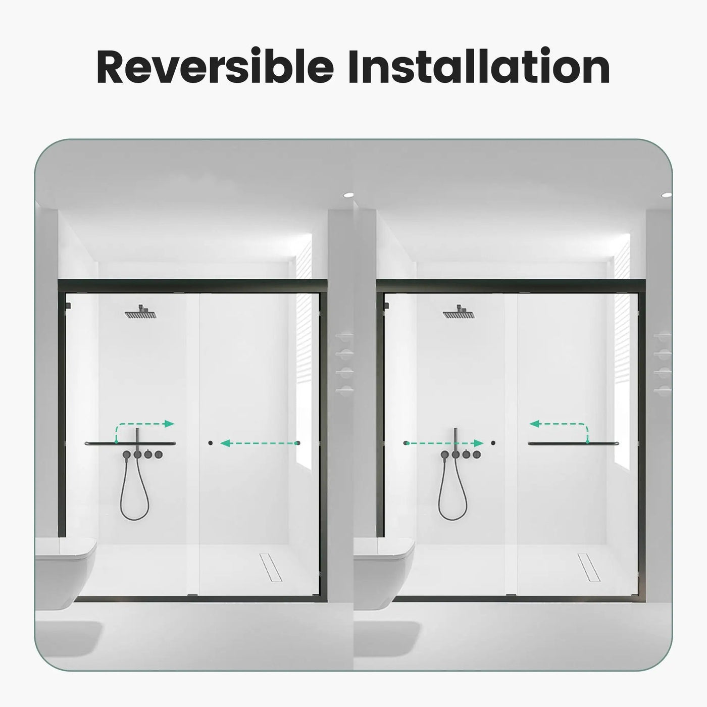 Semi-Frameless Double Sliding Shower Door, Bypass Shower Door, 1 / 4" (6Mm) Thick SGCC Tempered Glass Door by HouseOfZazla