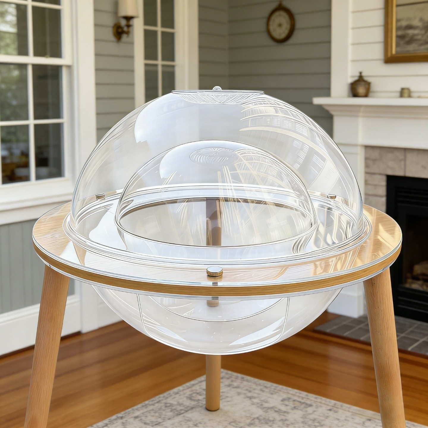 Large Cat Cave with 360° Immersive Cat TV and Wooden Legs by HouseOfZazla