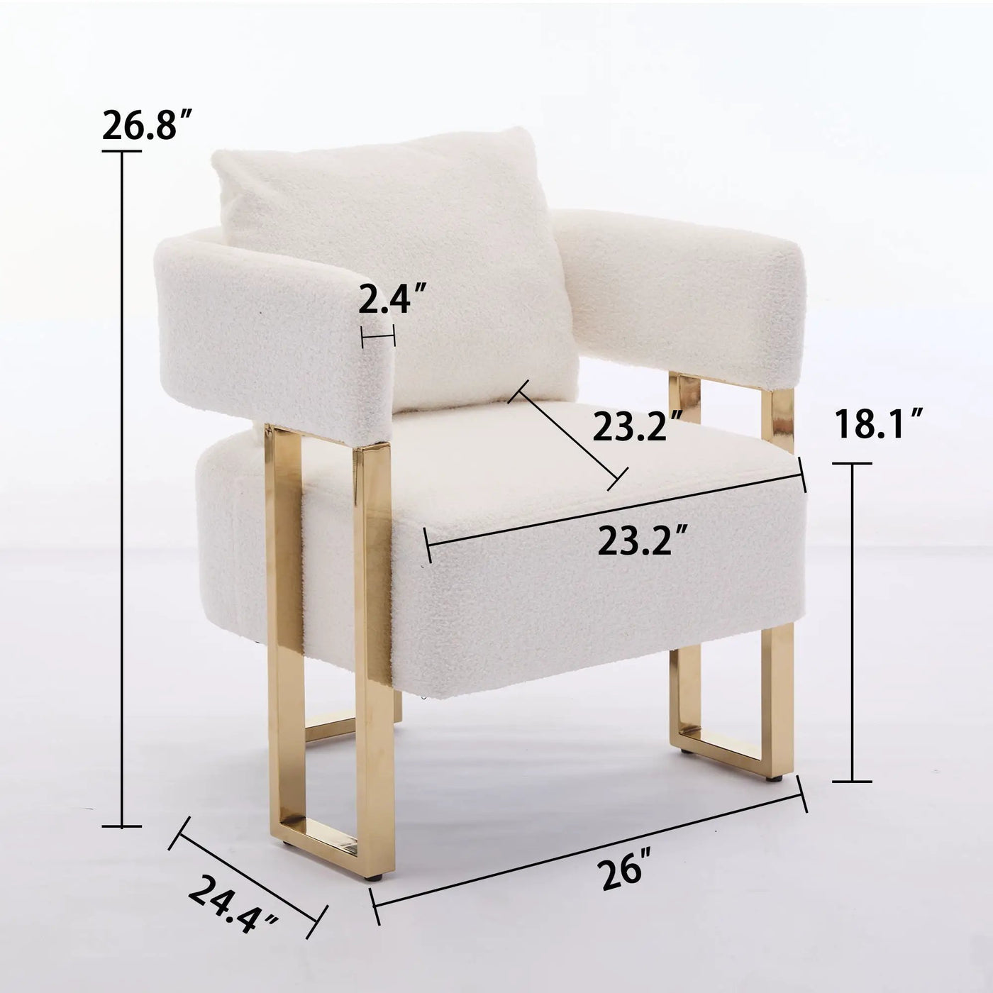 Modern Decorative Chair Teddy Fleece Upholstered And Metal Foot by Unique Piece Furniture