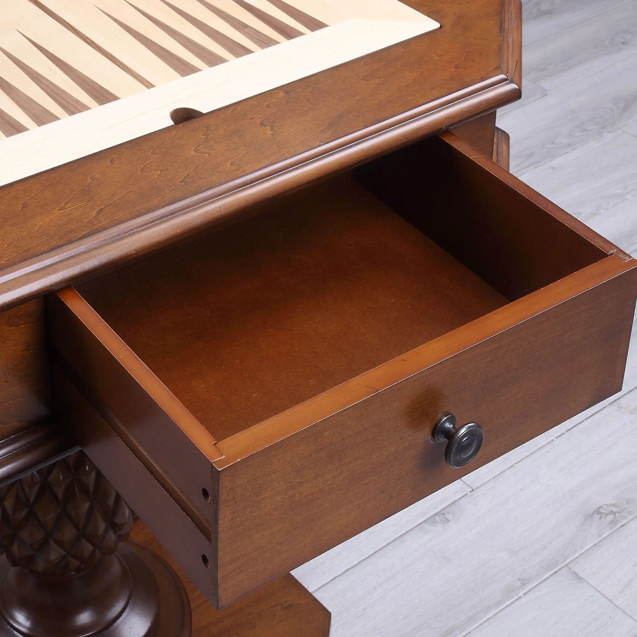 Bishop - Reversible Chess Checker Game Table With Game Tray (Chess Fingures Not Included) - Cherry by Unique Piece Furniture