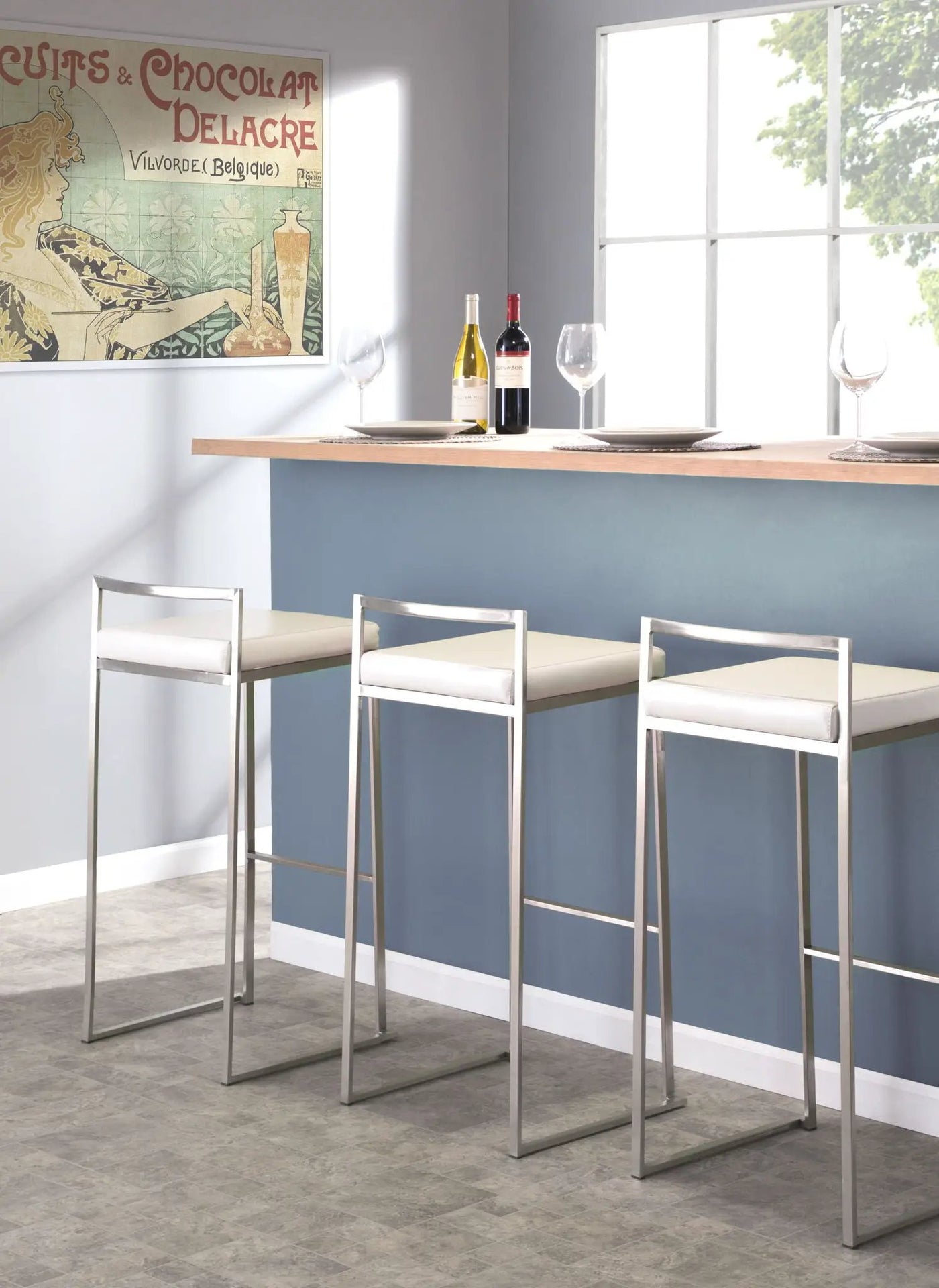 Fuji - Contemporary Stackable Design Barstool by HouseOfZazla