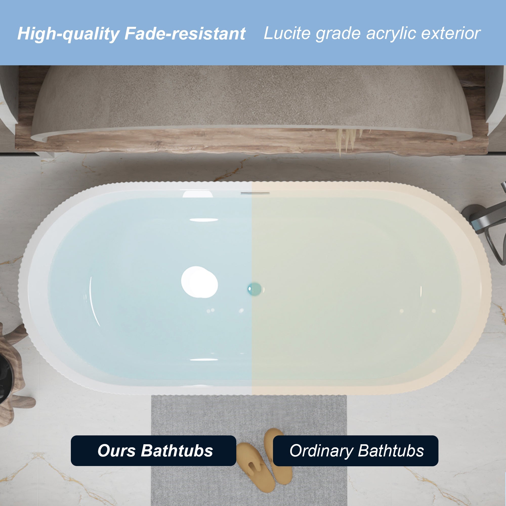 59" Linear Acrylic Freestanding Soaker Bathtub by HouseOfZazla