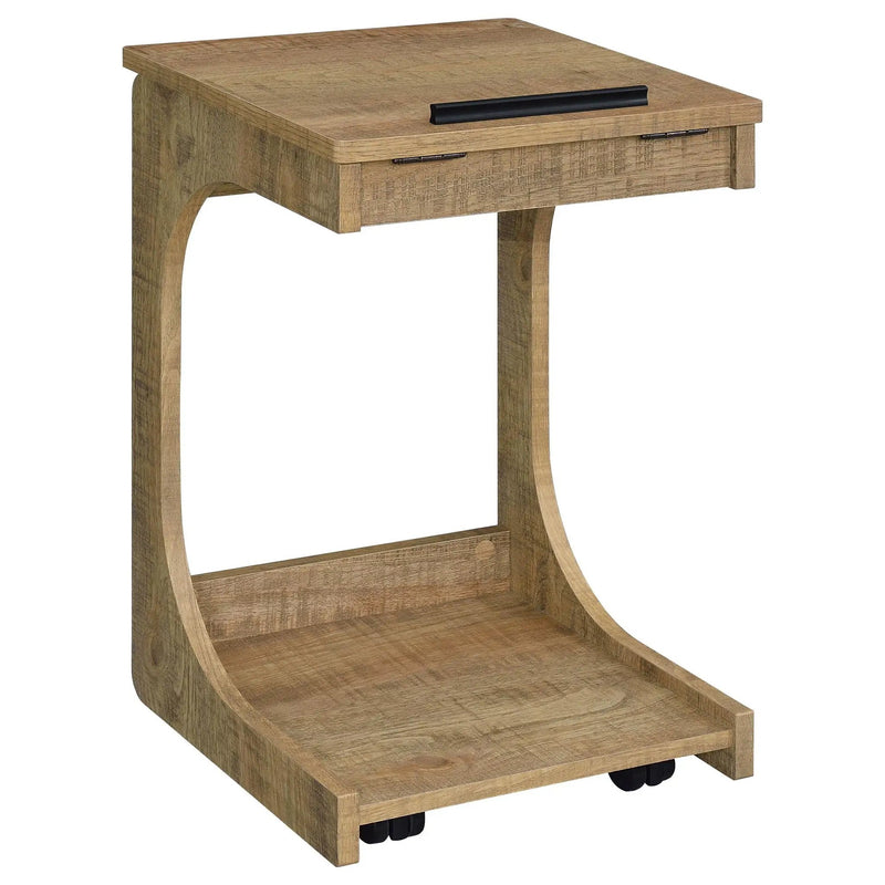 Ralston C-Shaped Lift-Top Sofa Side Table With Casters Mango by Unique Piece Furniture