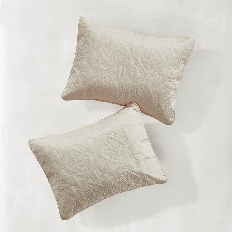 3 Piece Reversible Bedspread Set Cream Full/Queen by HouseOfZazla