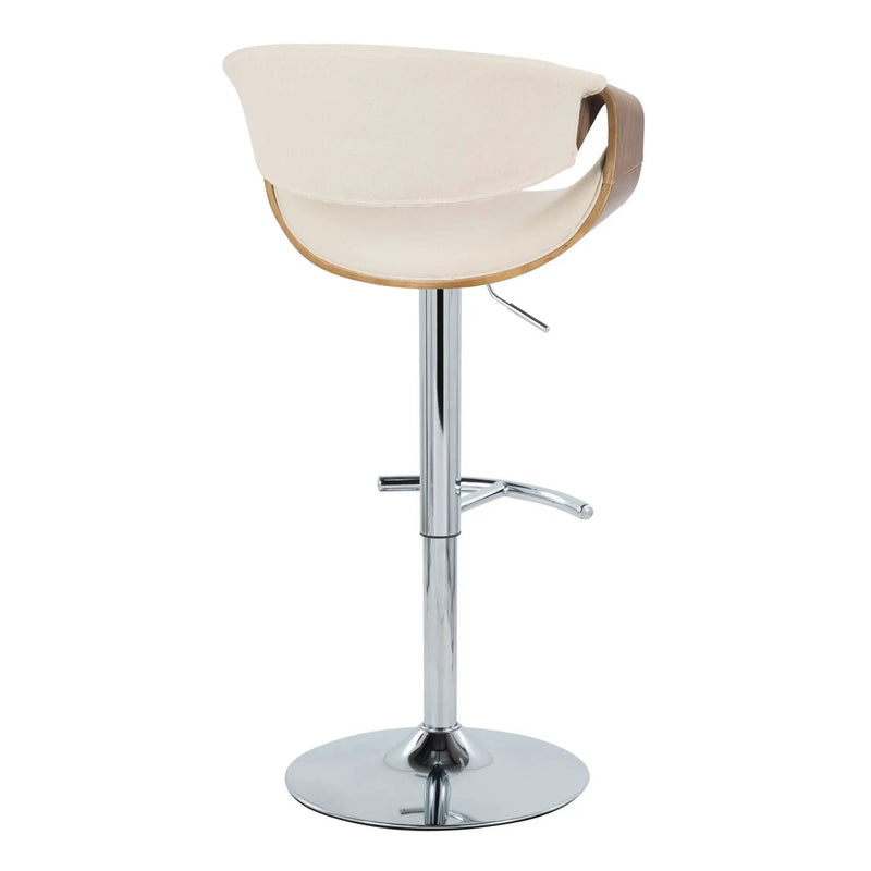 Curvo - Mid Century Modern Adjustable Barstool With Swivel With Rounded T Footrest (Set of 2) by HouseOfZazla