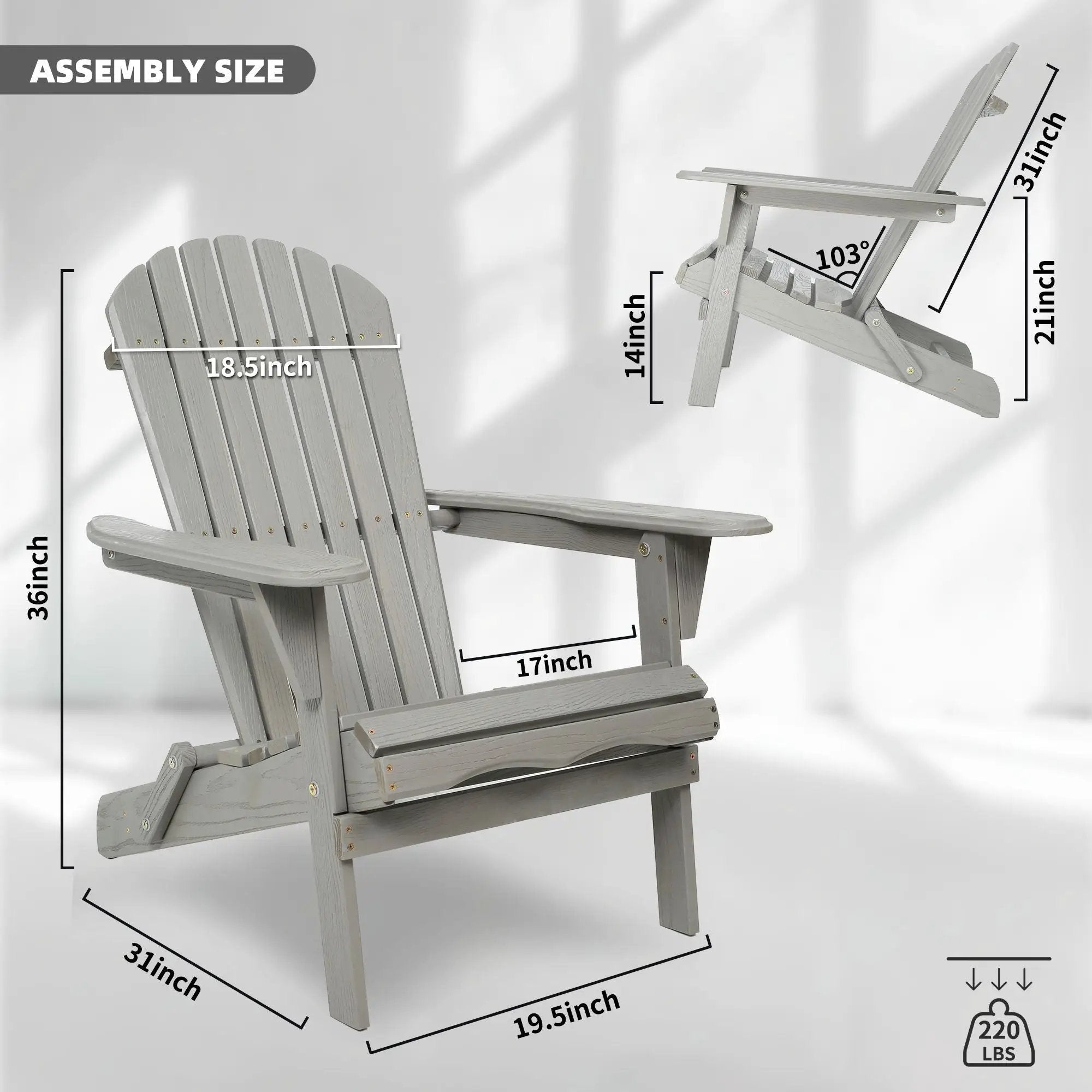 Lounge Patio Chair For Garden Outdoor Wooden Folding Adirondack Chair (Set of 2) Solid Cedar Wood Lounge Patio Chair For Garden by Unique Piece Furniture