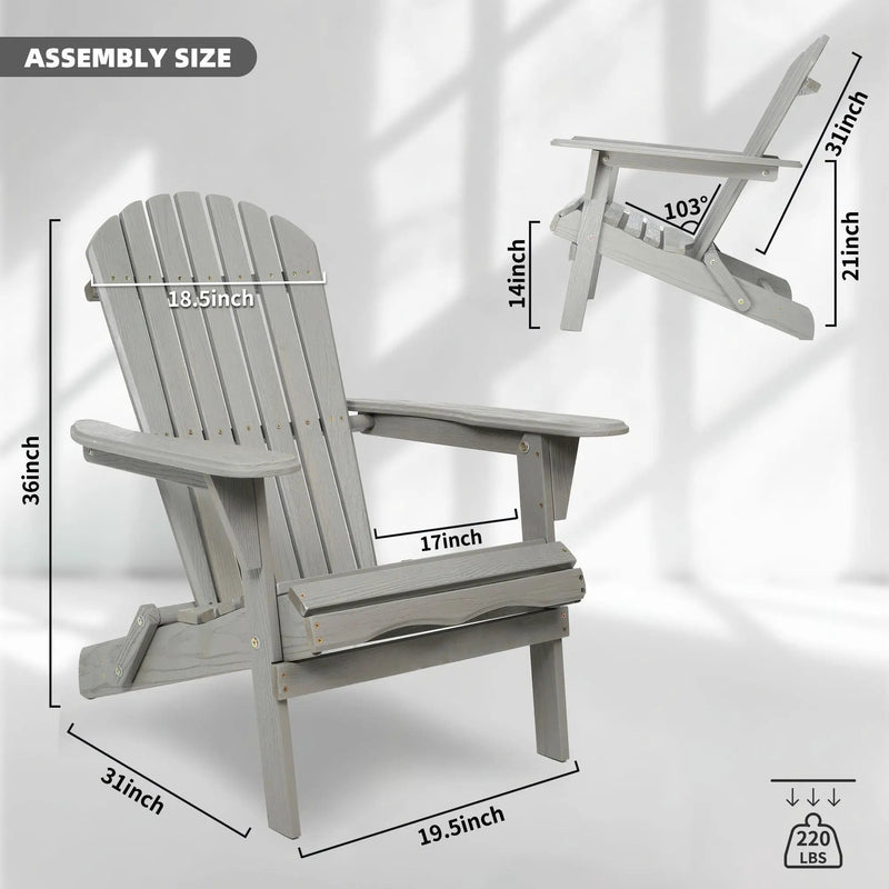 Lounge Patio Chair For Garden Outdoor Wooden Folding Adirondack Chair (Set of 2) Solid Cedar Wood Lounge Patio Chair For Garden by HouseOfZazla