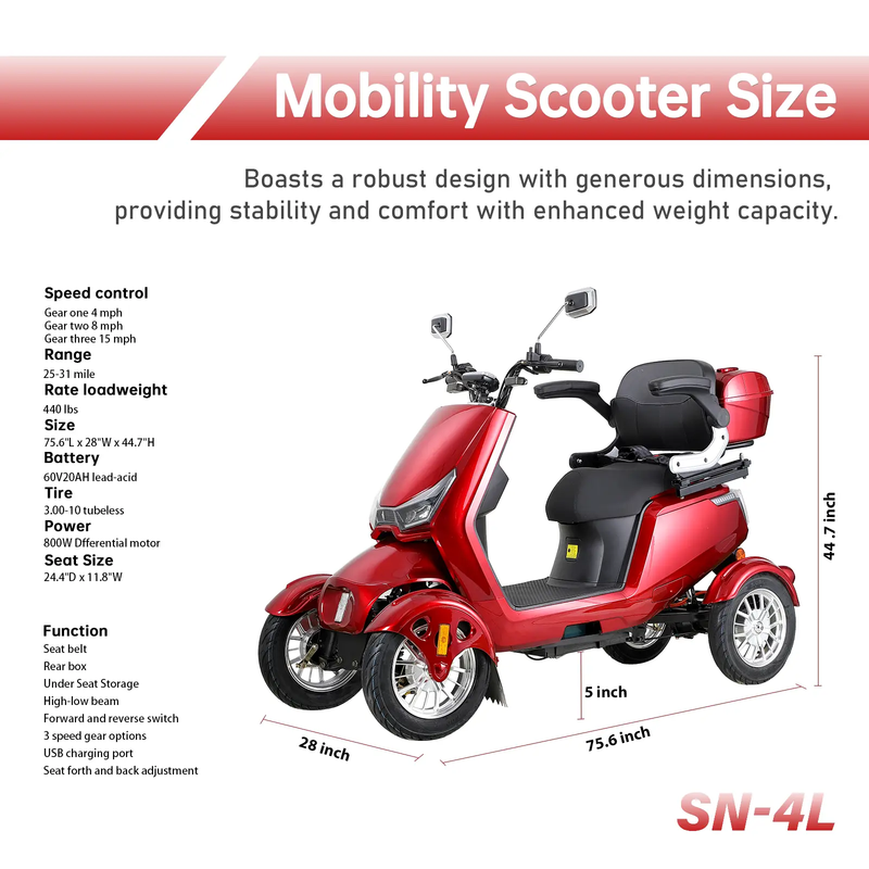 Electric Mobility Scooter with Big Size and High Power by HouseOfZazla