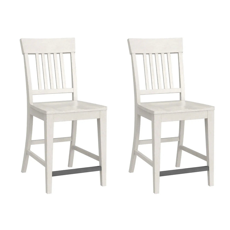 Slat Back Counter Stools (Set of 2) - White by Unique Piece Furniture