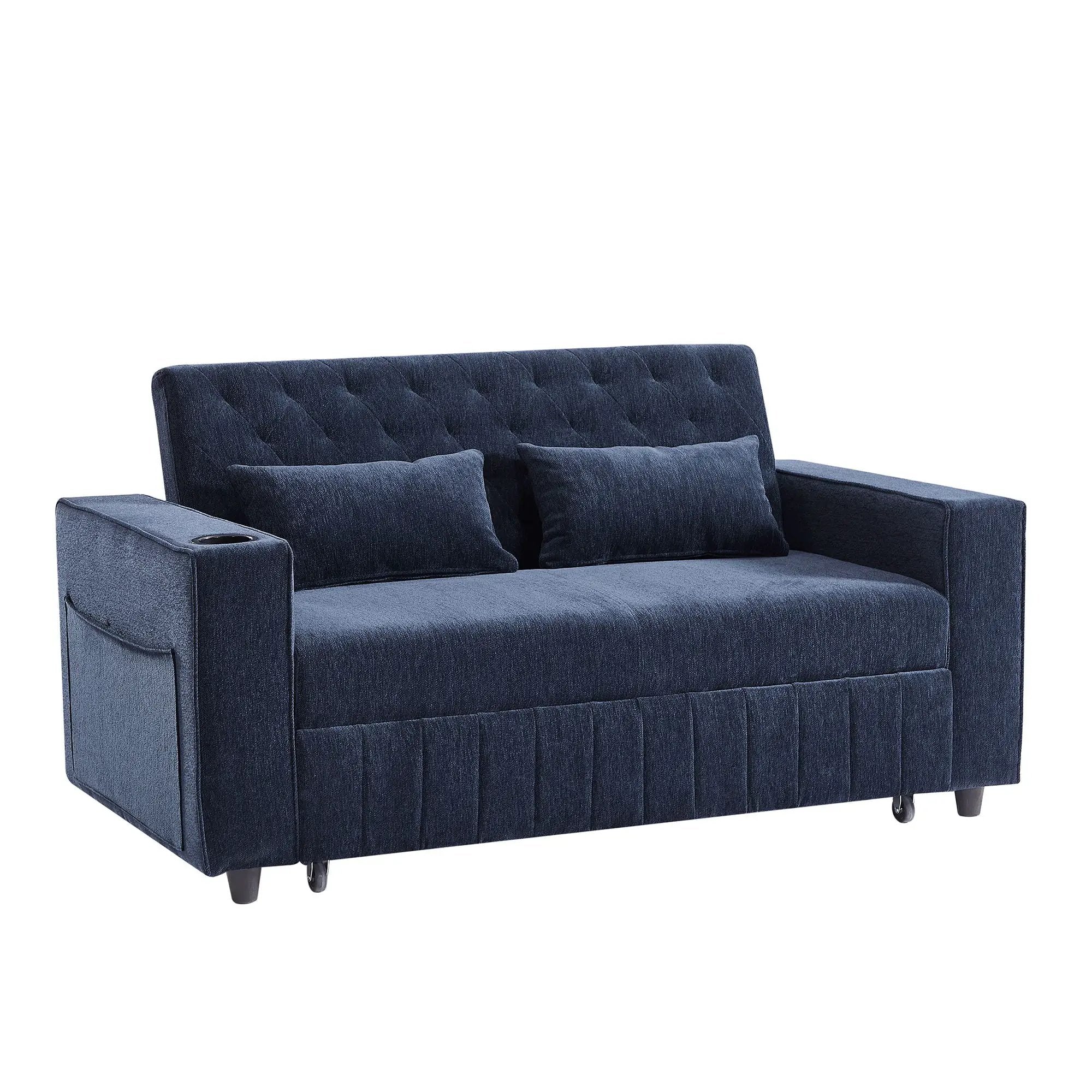 Pull-Out Sofa Bed Convertible Couch With Adjustable Backrest For Living Room by HouseOfZazla