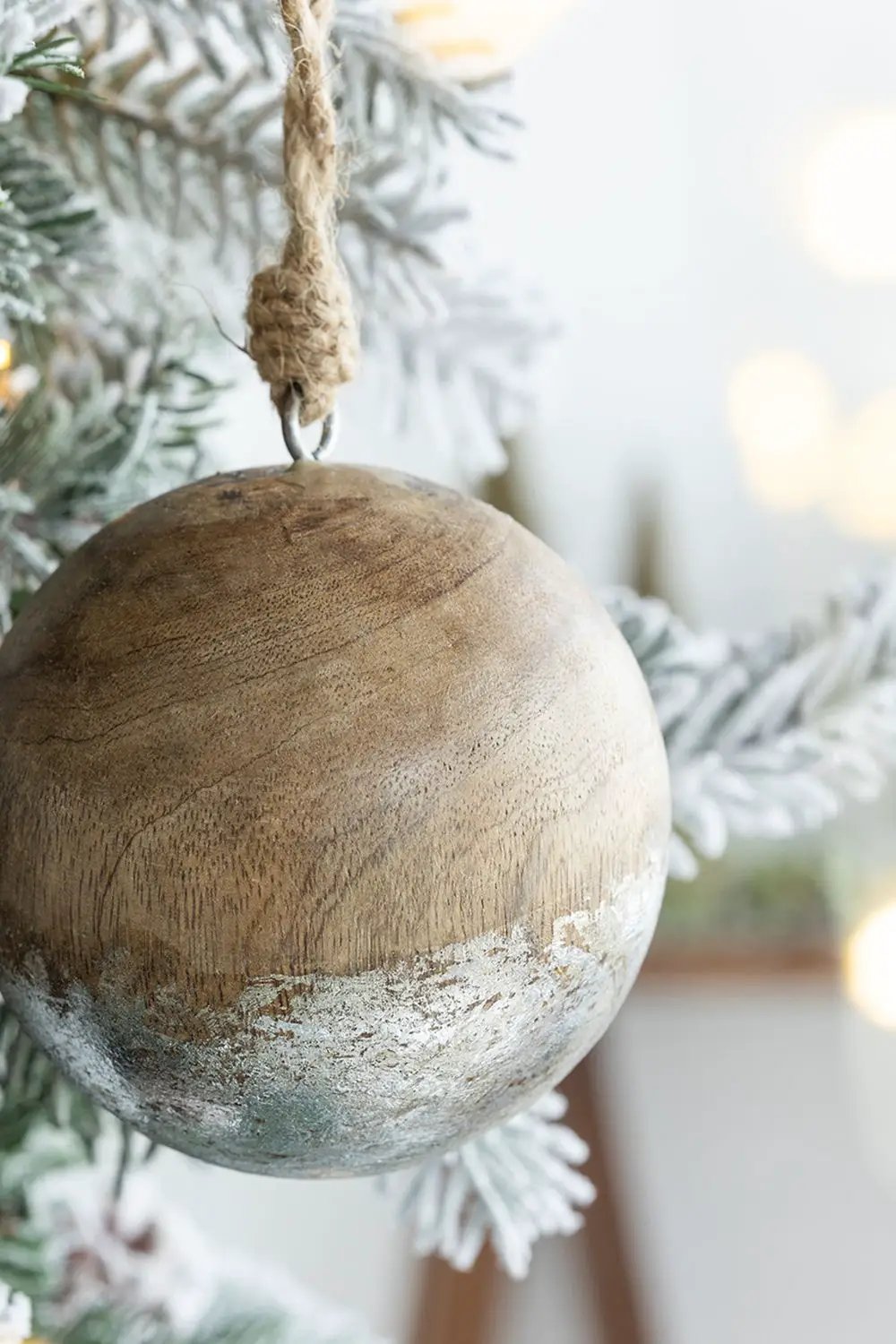 Christmas Ball Ornaments, Wood Decorative Hanging Ball Christmas Tree Ornaments For Holiday Party Decorations by HouseOfZazla