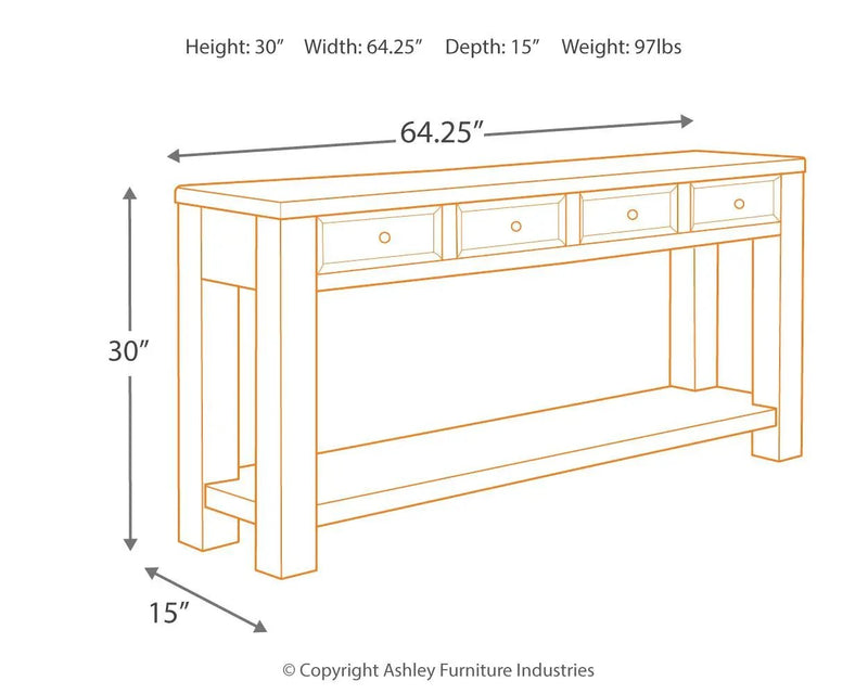 Gavelston - Sofa Table - Black by Unique Piece Furniture