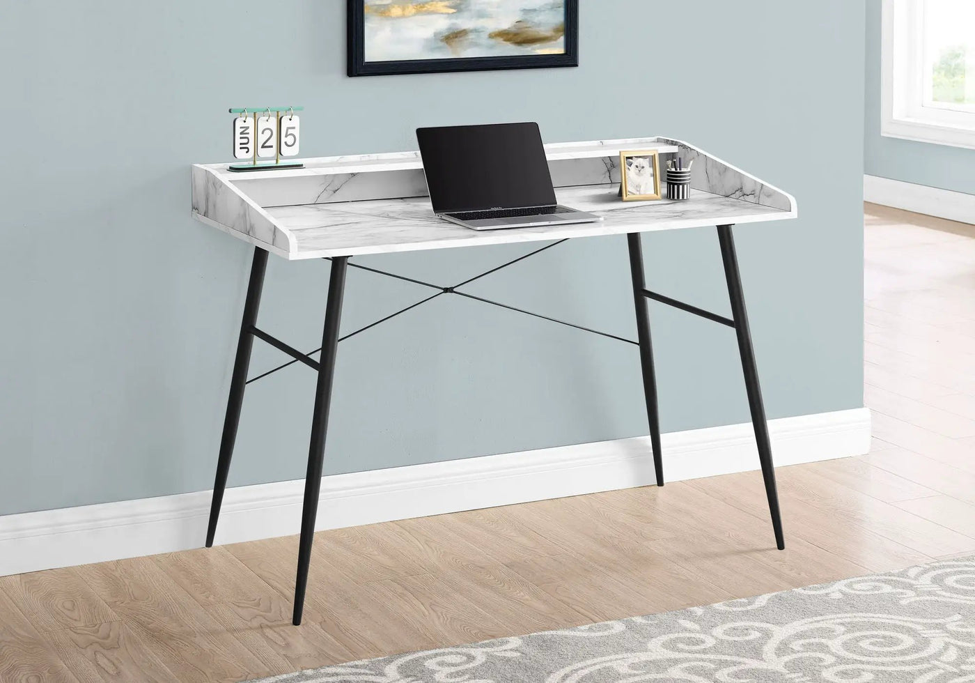 Computer Desk For Home Office, Laptop Storage Shelves, Contemporary & Modern by Unique Piece Furniture
