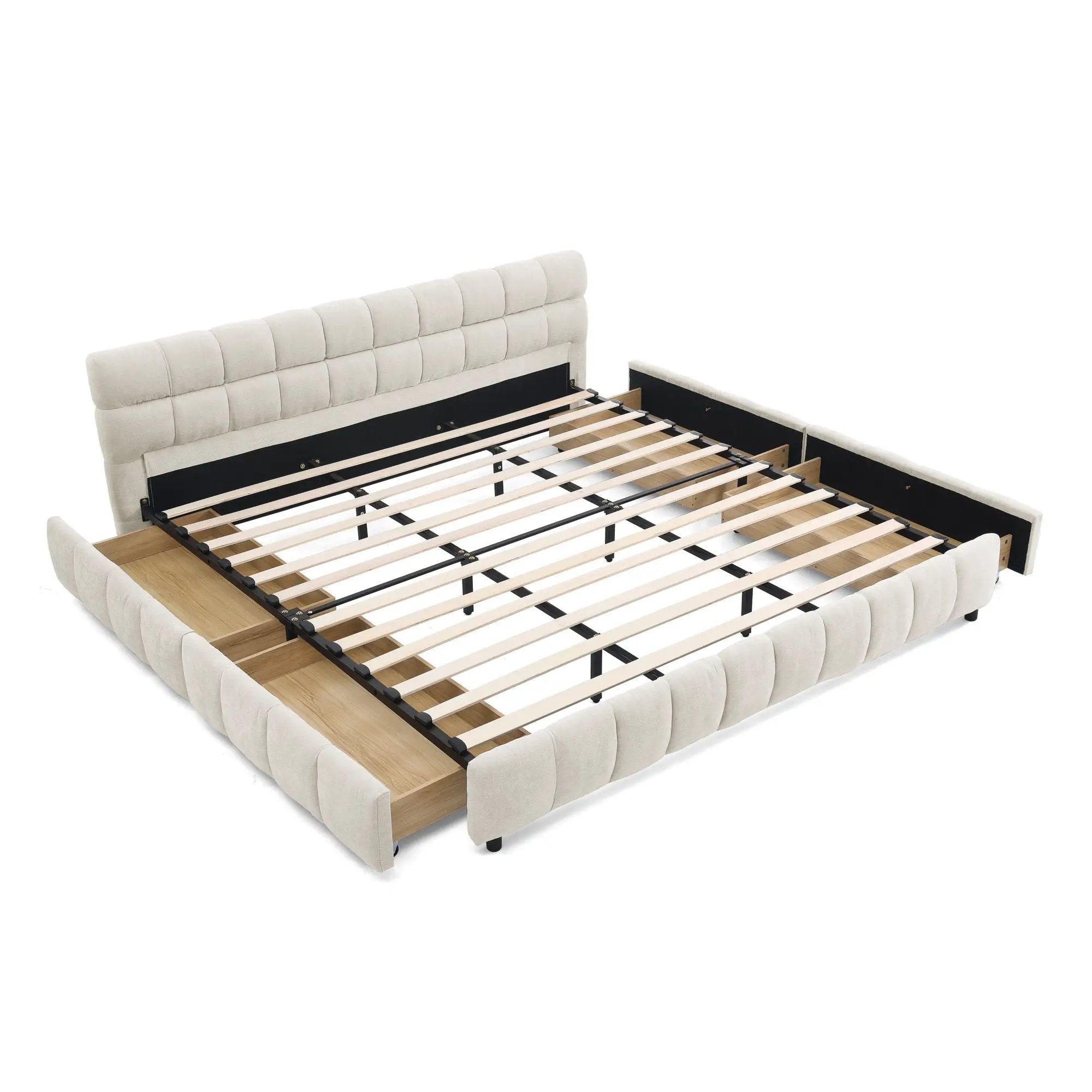 Modern Platform Bed Frame With Thick Fabric by Unique Piece Furniture