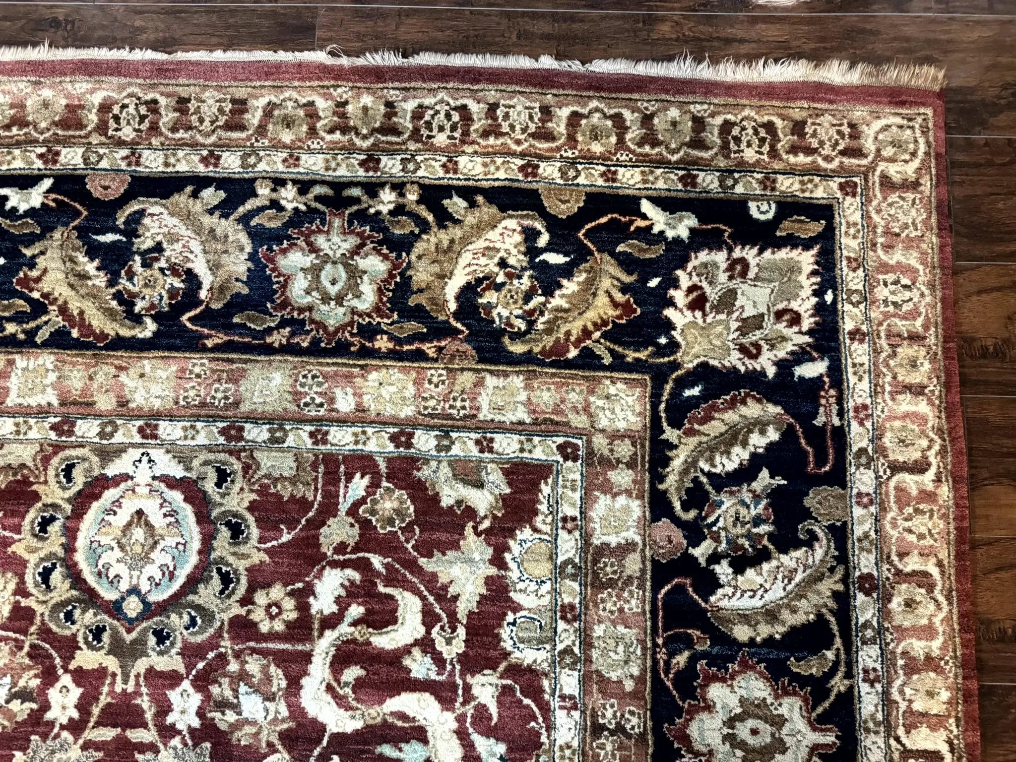 Palace Sized Indian Agra Rug 12x17, Wool Handmade Floral Allover Carpet by Jewel Rugs