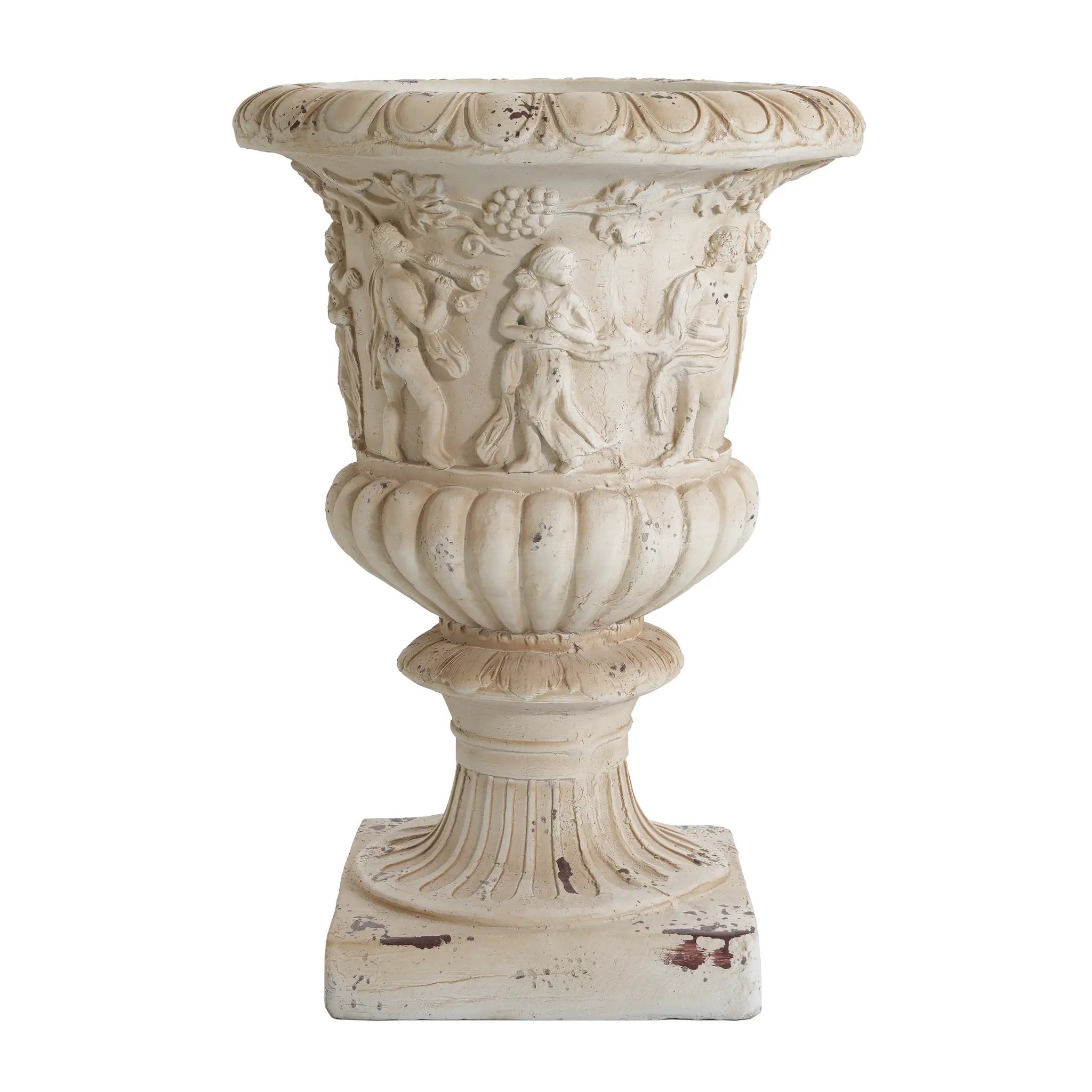 Garden Urn, Antique White, 27" H by HouseOfZazla