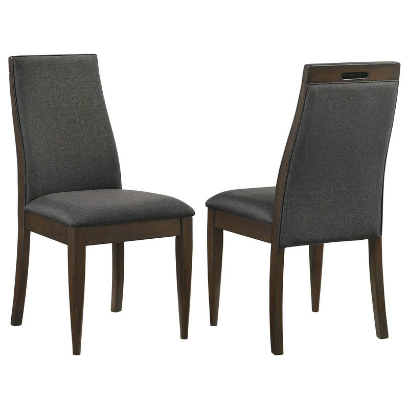Wes Upholstered Dining Side Chair Dark Walnut (Set of 2) by Unique Piece Furniture