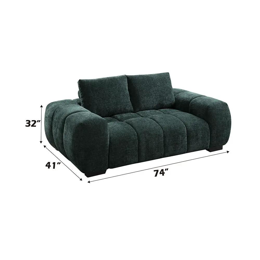 Ferrand - Loveseat - Green Linen by Unique Piece Furniture
