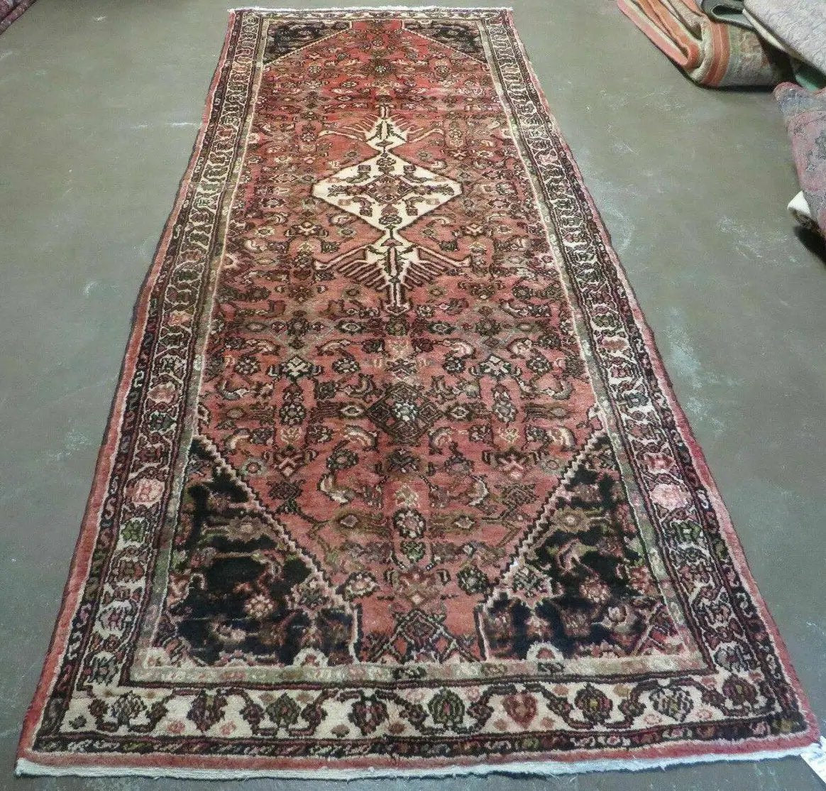 Persian Runner Rug 3.8 x 10, Red, Vintage by Jewel Rugs