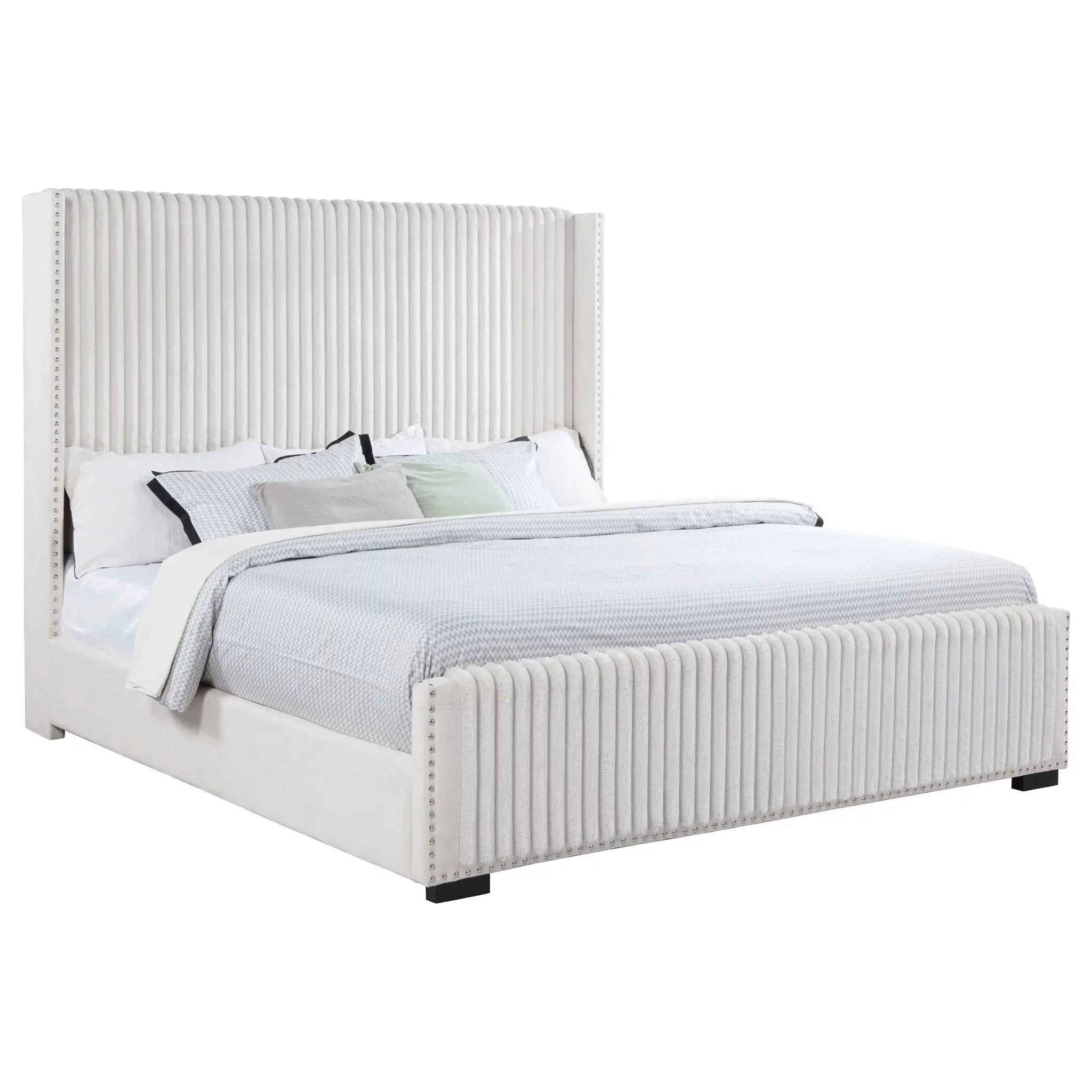 Natasha 65-inch Upholstered California King Bed Cream by Unique Piece Furniture