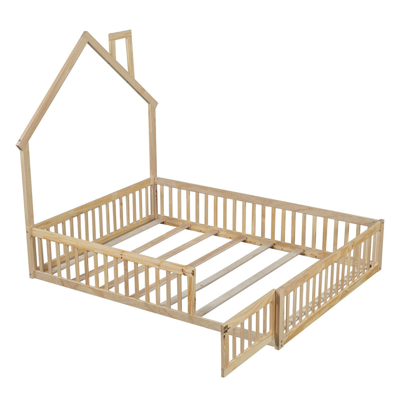 House Platform Bed With Guardrail by HouseOfZazla