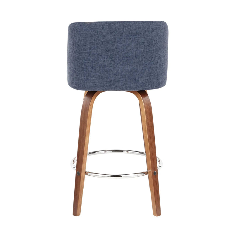 Toriano - Mid-Century Modern Fixed Height Counter Stool With Round Footrest (Set of 2) by Unique Piece Furniture
