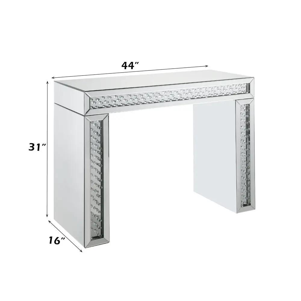 Nysa - 31" Vanity Desk - Mirrored & Faux Crystals by Unique Piece Furniture