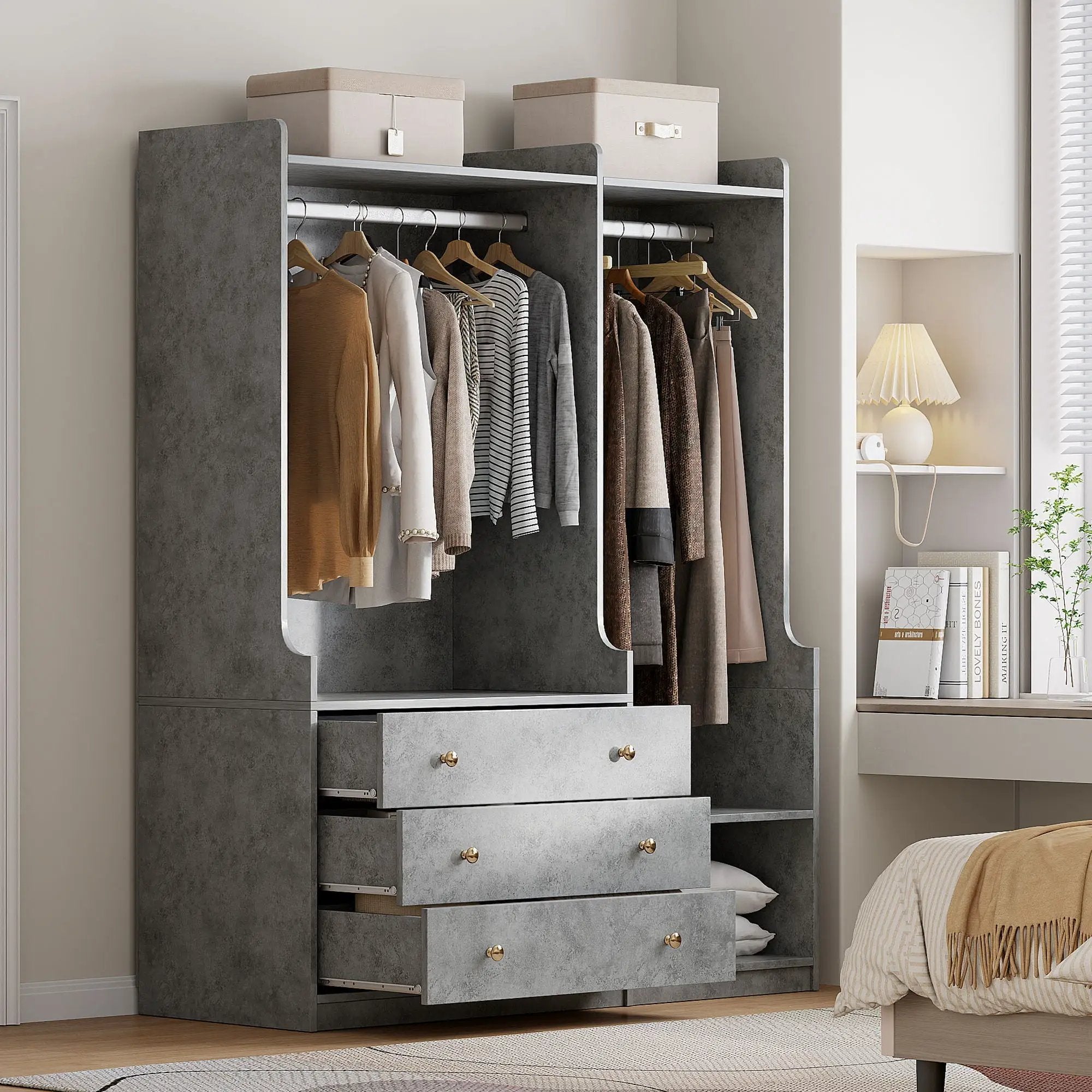 Open Wardrobe Storage For Bedroom by HouseOfZazla