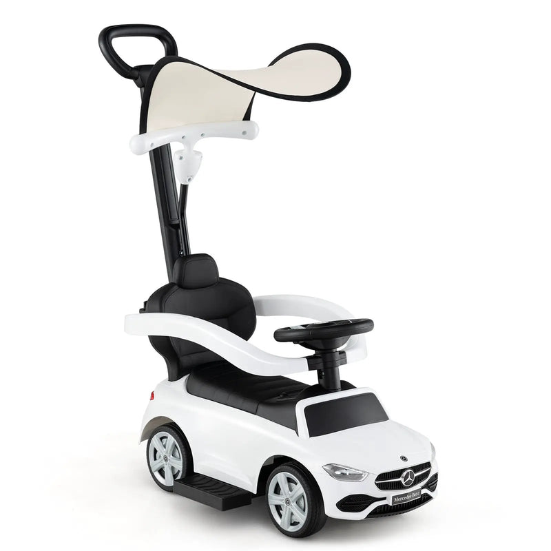 3-in-1 Ride on Push Car Mercedes-Benz Licensed Sliding Car with Canopy by DirectDeals