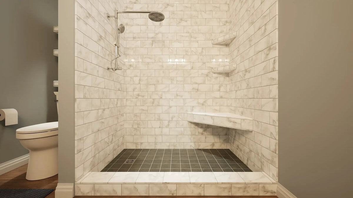 The Original™ Deluxe 38" x 60" Shower Conversion Kit with Orange Waterproof Board by The Original Granite Bracket