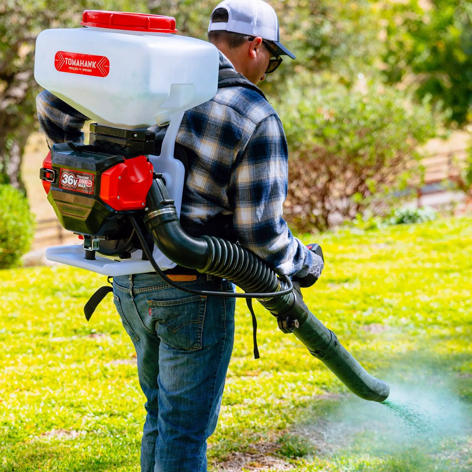 5 Gal Battery-Powered Fertilizer Spreader Broadcast Lawn Seed Ice Melt Salt by Tomahawk Power