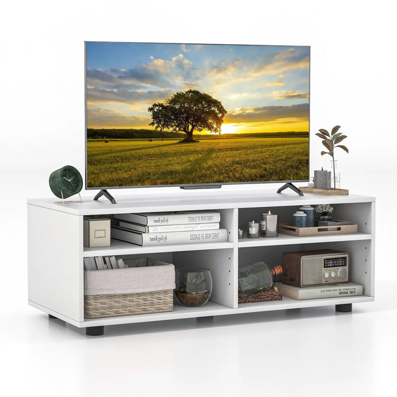 4-Cube TV Stand for TV up to 45 Inch with 5 Positions Adjustable Shelves-White by DirectDeals