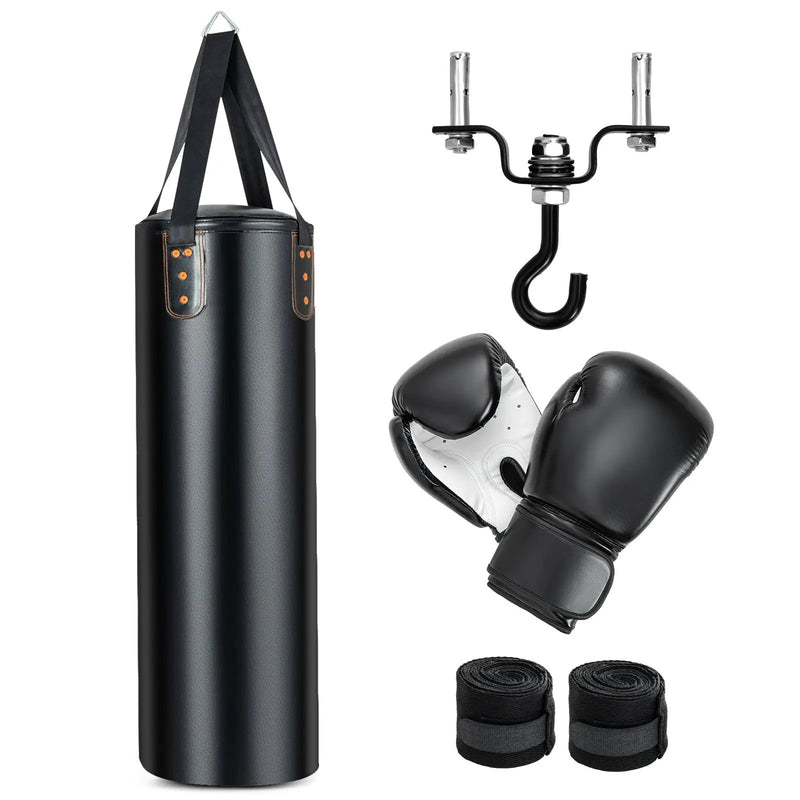 4-In-1 Hanging Punching Bag Set with Punching Gloves and Ceiling Hook by DirectDeals
