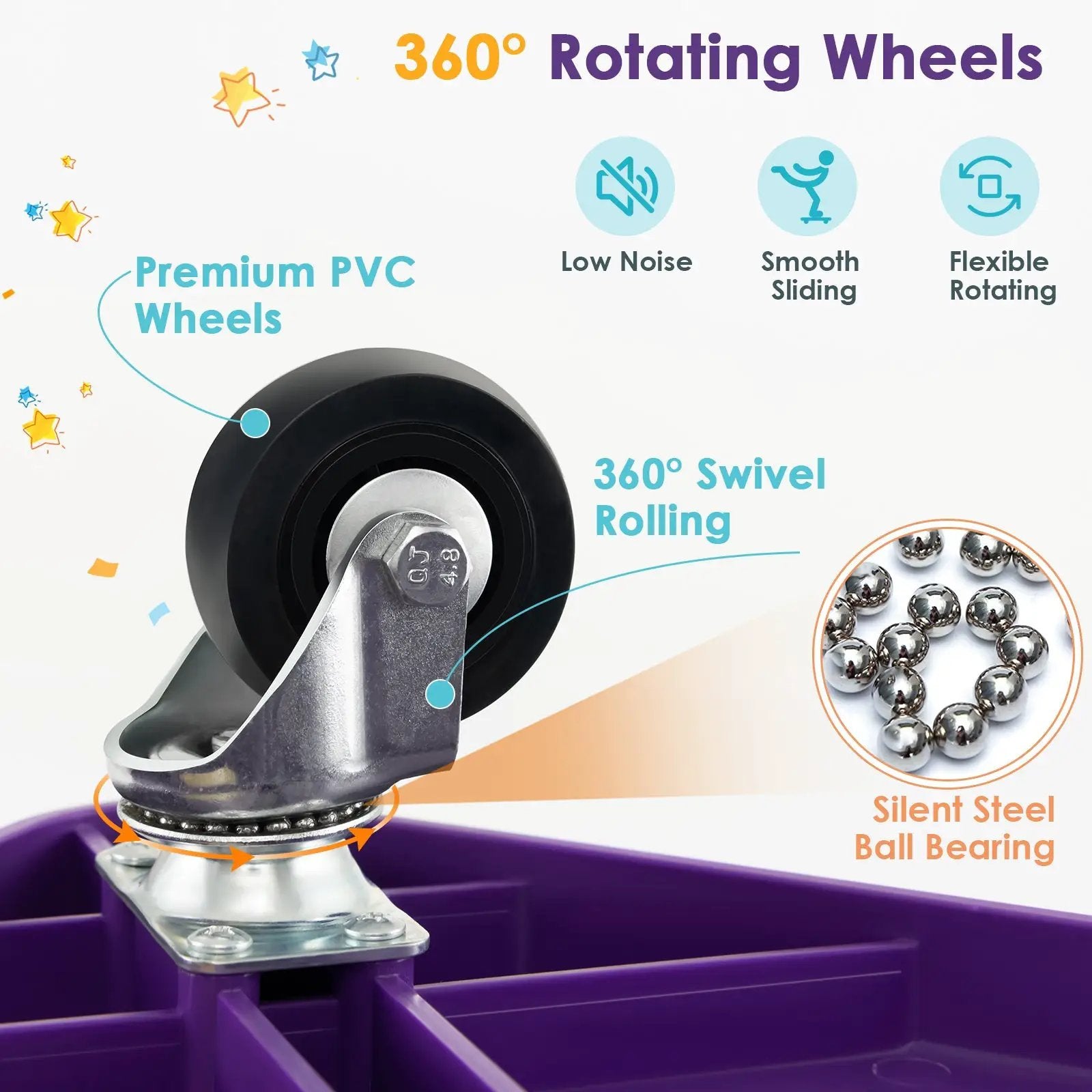 4/6-Pack Kids Sitting Scooter Board with Handles and Rolling Casters-4 Pack by DirectDeals