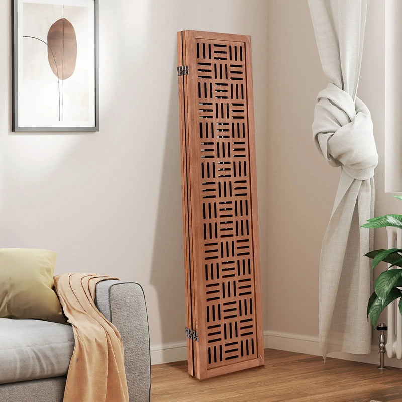 4-Panel Solid Wood Room Divider Folding Partition Stand by DirectDeals
