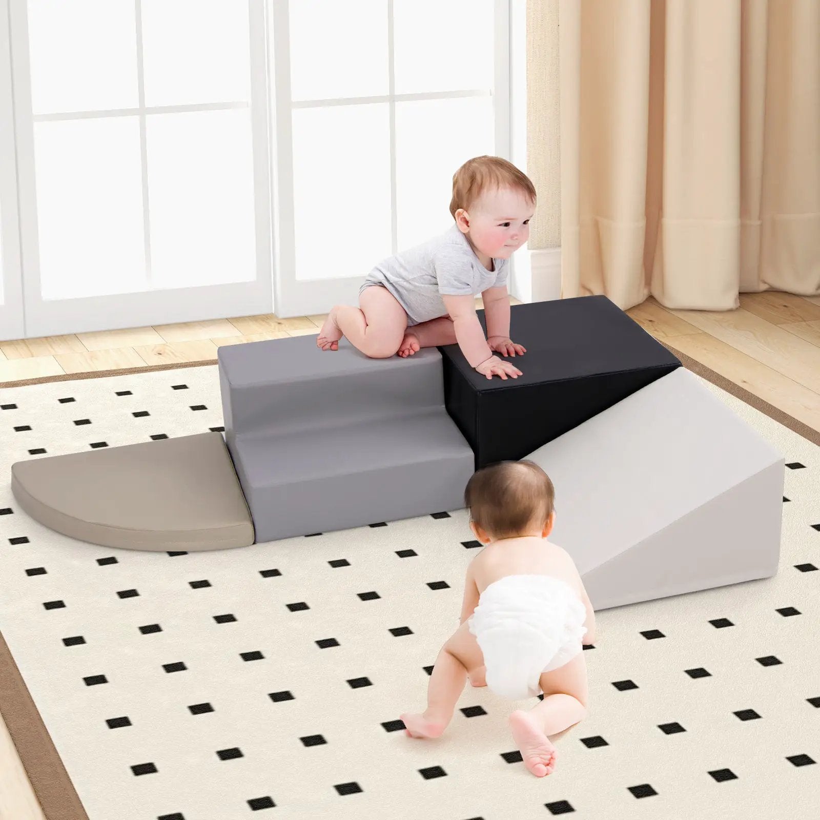 4-Piece Climb and Crawl Foam Block Play Set for Infant Baby by DirectDeals