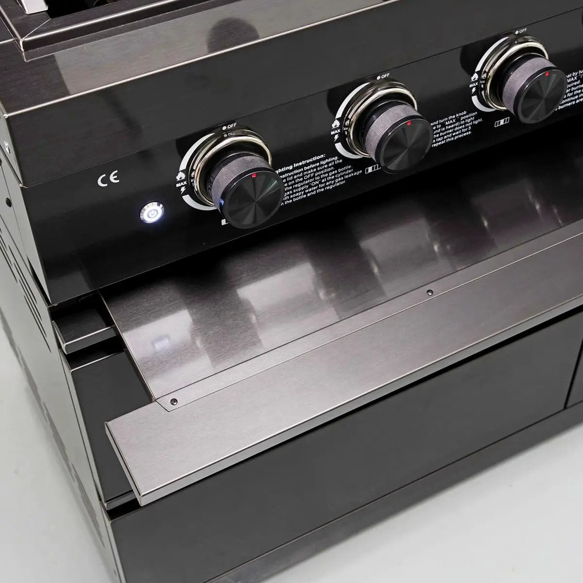 65" 4-Burner 72,000 BTU Black Outdoor Kitchen Island Grill + Round Side Burner by Chery Industrial