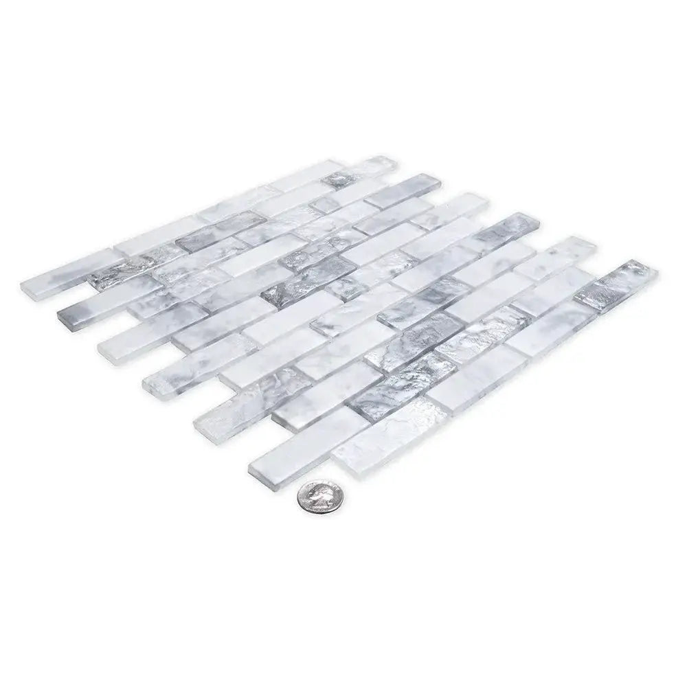 White 12x12 Matte Brick Glass Mosaic Tile (10 pack, 9.5 sq ft/case) by Apollo Tile
