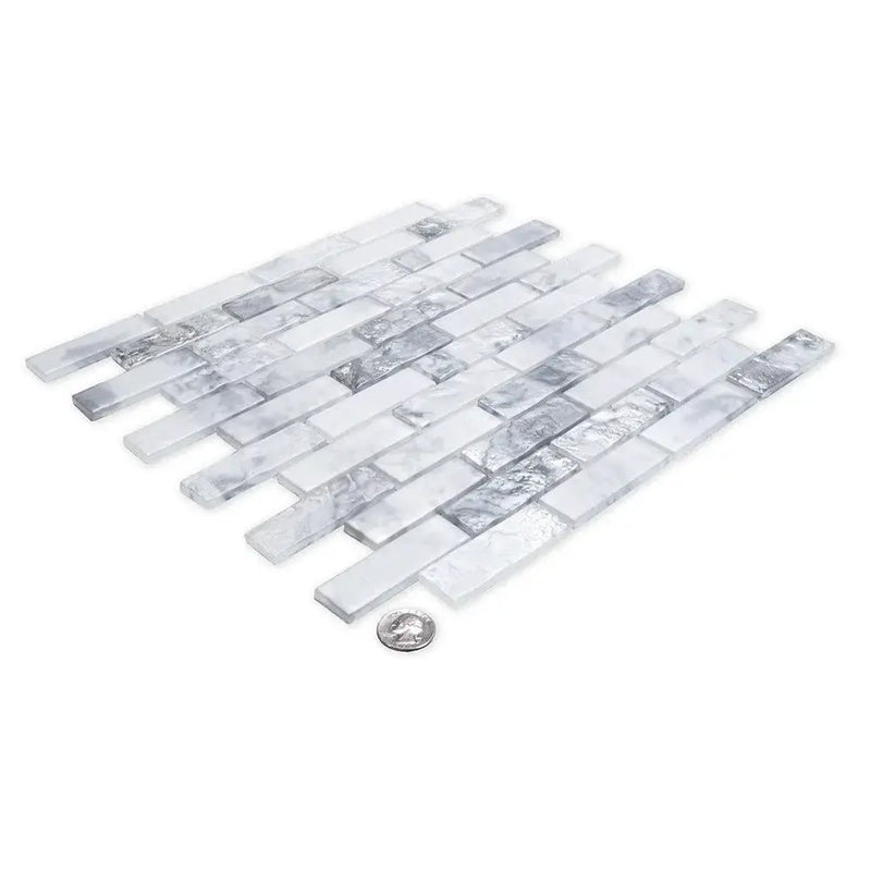 White 12x12 Matte Brick Glass Mosaic Tile (10 pack, 9.5 sq ft/case) by Apollo Tile