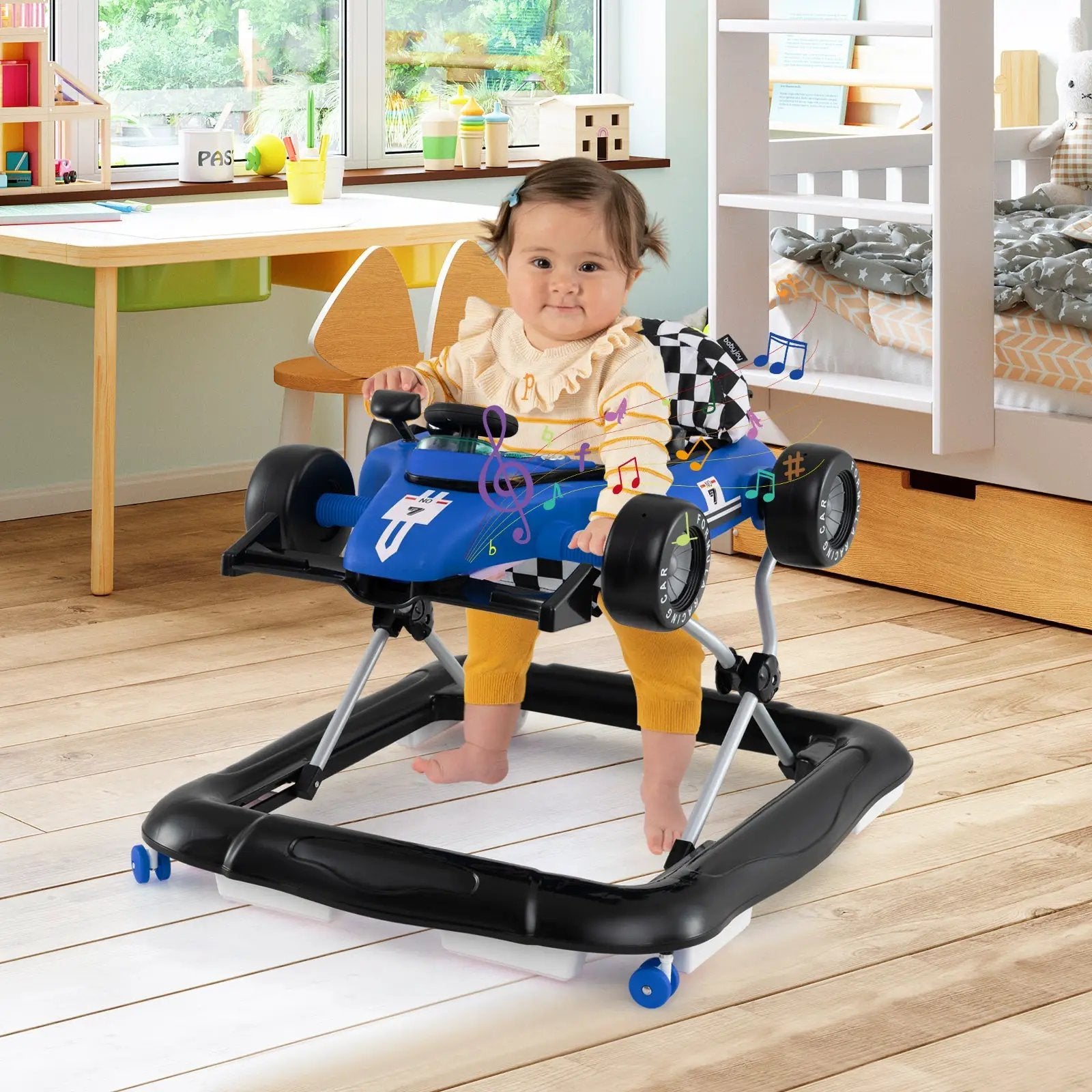 4-in-1 Baby Push Walker Activity Center Height Adjustable with Music Box by DirectDeals