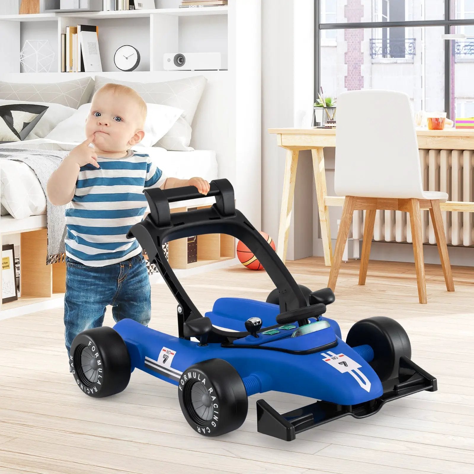 4-in-1 Baby Push Walker Activity Center Height Adjustable with Music Box by DirectDeals