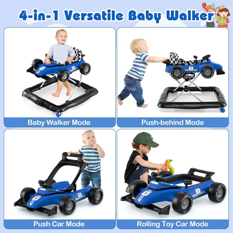 4-in-1 Baby Push Walker Activity Center Height Adjustable with Music Box by DirectDeals